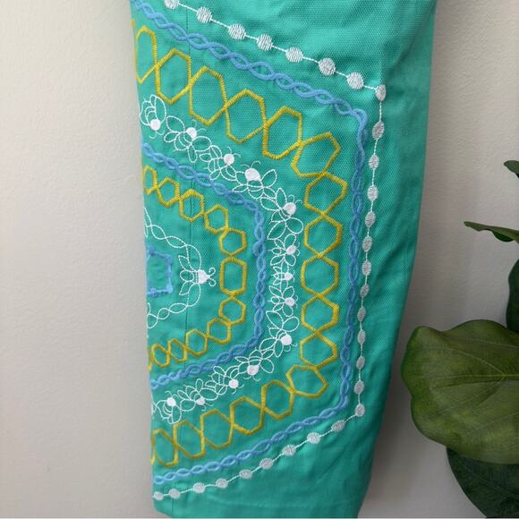 Lilly Pulitzer Strapless Mini Dress Bumble Bee Embroidered Cotton Stretch Preppy - Picture 3 of 7